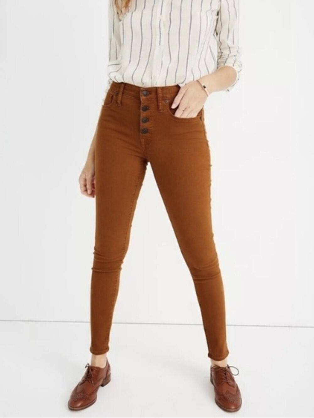 Madewell 9" High-Waist Jeans in Rust
